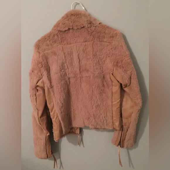 June Reversible Rabbit Fur/ Leather Trimmed Bomber - Picture 2 of 10